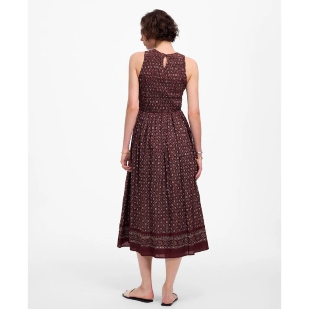 Madewell Dress Small The Melody Smocked Midi Daisy Print Dusty Plum Cotton NV483 - Picture 5 of 15